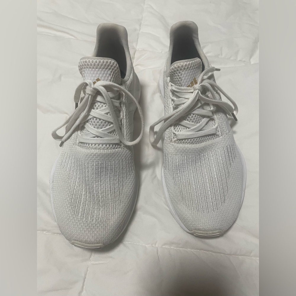 Adidas White Lace-Up Sneakers